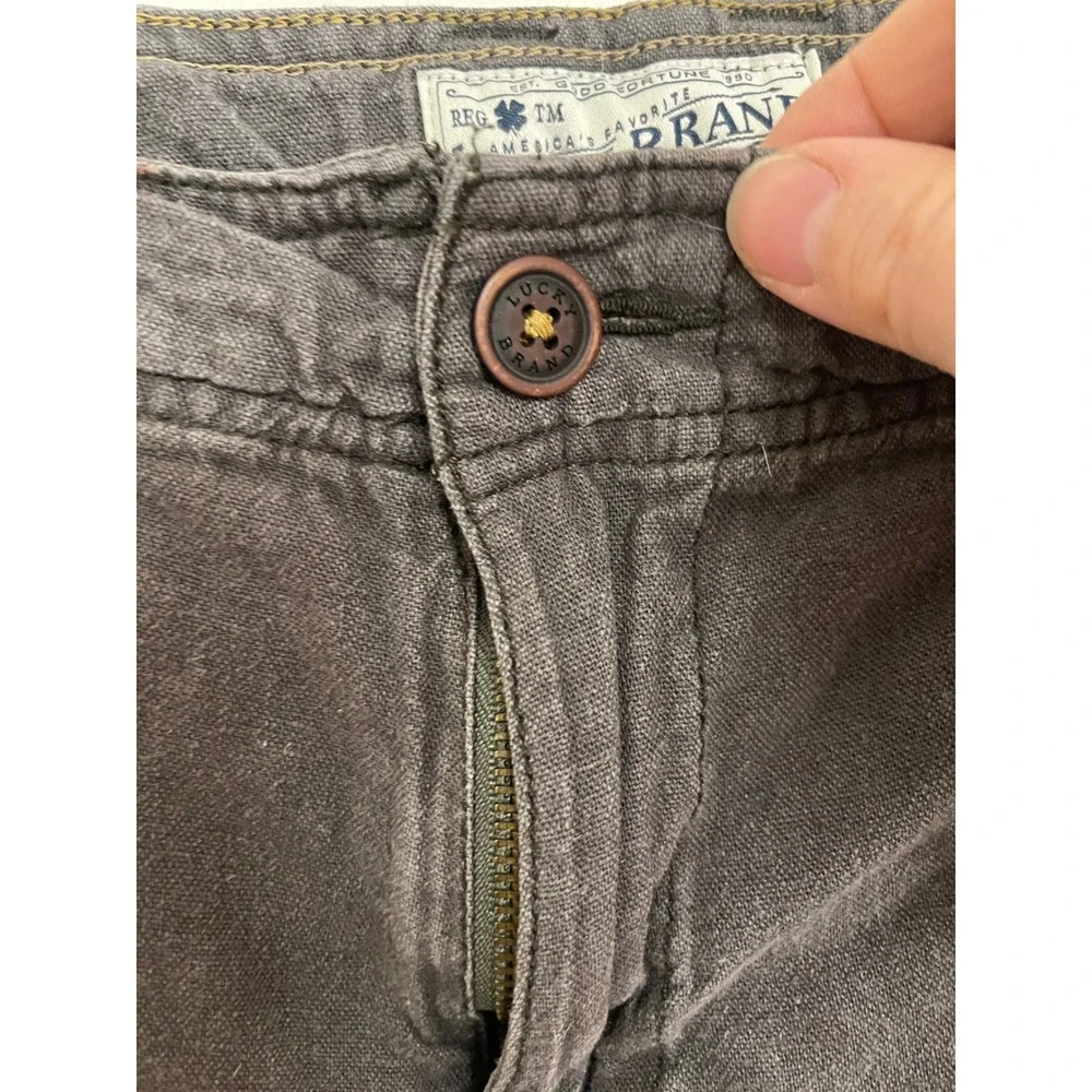 Lucky Brand Linen Blend Green Shorts Summer Casual Preppy‎